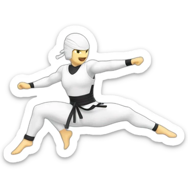 Female White Ninja Warrior Athlete jumping sticker