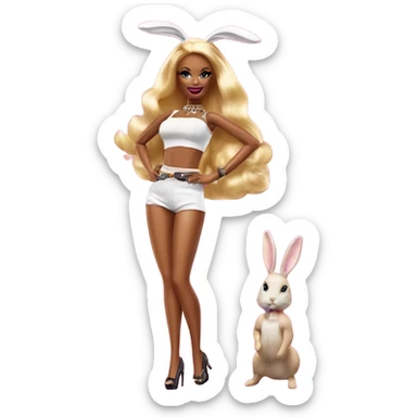 Blonde Go-go dancer Enid Sinclair Barbie,  with bunny ears  sticker