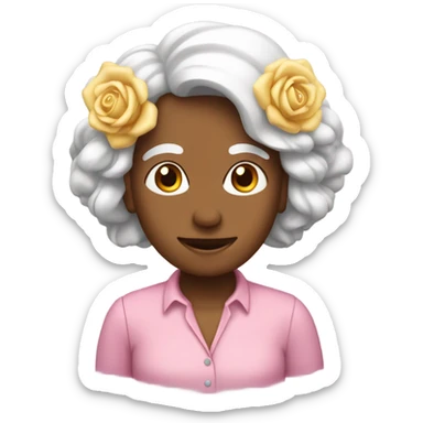 Rosa lazos audífonos blancos  sticker