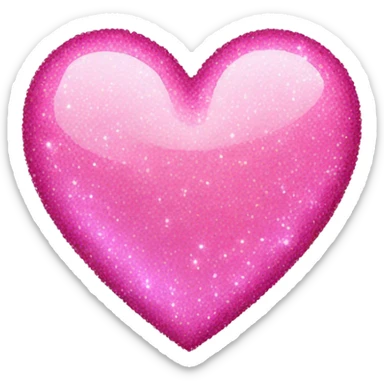 Pink sparkly heart sticker