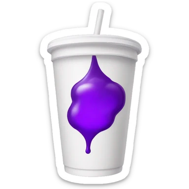 styrofoam cup with a purple liquid inside sticker