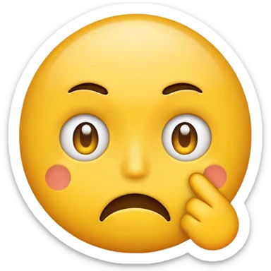 A confuse emoji but have a little bit disgust in it sticker