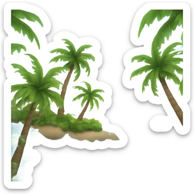 Ocean with palm tree  sticker