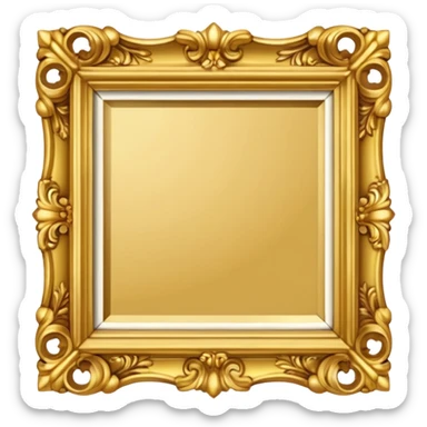ornate roccoco square gold frame sticker