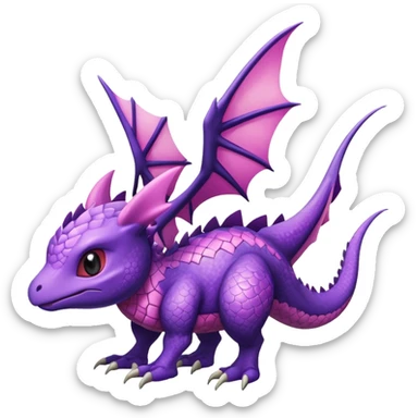 Shiny Cute Adorable Aerodactyl-Noivern-Hybrid-Creature with pattern-markings sticker