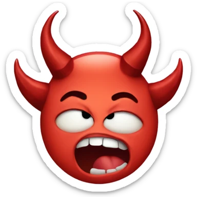 Blushing drunk emoji with devil horns sticker