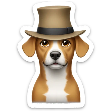 Dog with a hat sticker