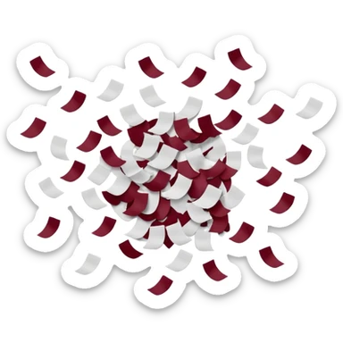 Burgundy and white confetti sticker