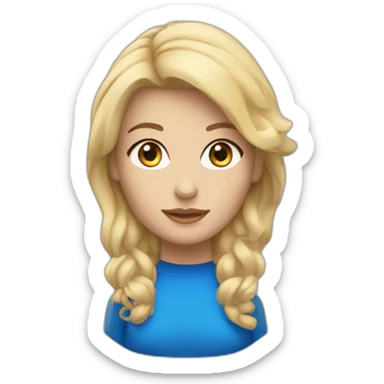 une femme avec des cheveux blonds aux yeux bleus sticker