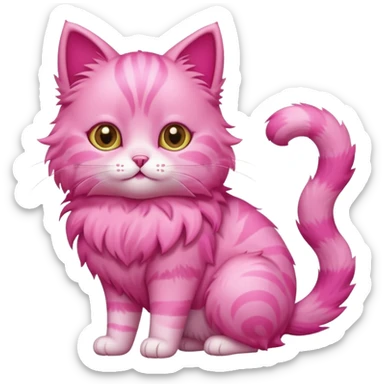 cute pink cat, full body. difererent body shape. sticker