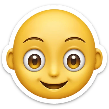 Emoji smirking with big eyes sticker