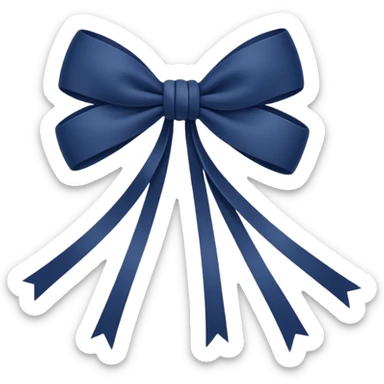 Navy shoestring bow sticker