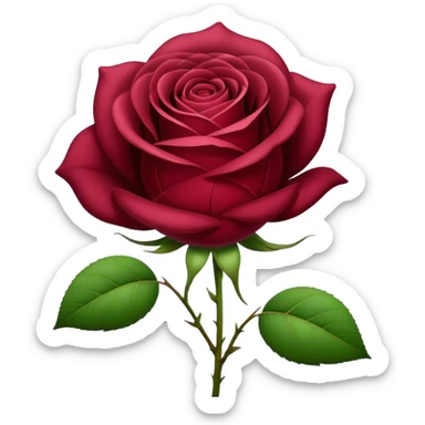 burgundy rose realistic sticker