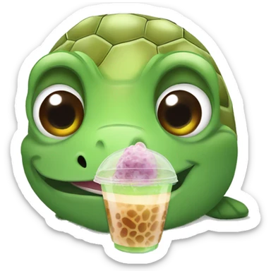 Turtle with bubbletea sticker