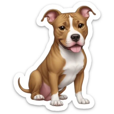 A pitbull on a chiwawa sticker