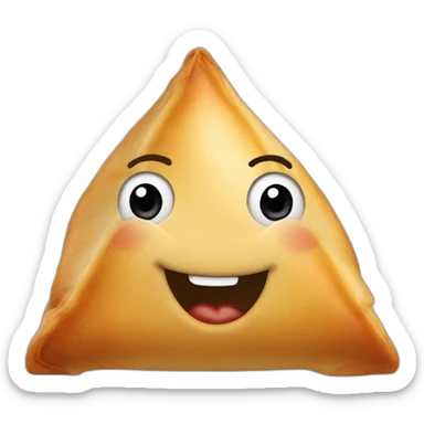 Samosa happy face sticker