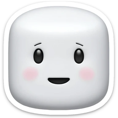 Blank No face on white blank marshmallow, just a marshmallow without a face, without face , no eyes, no mouth sticker