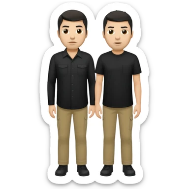 Chino Moreno long black shirt, khaki pants sticker