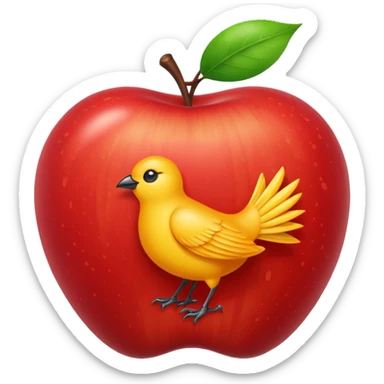 chinese mythological phoenix fenghuang emoji style apple sticker