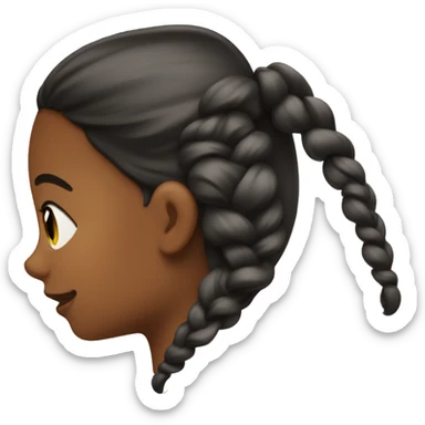 Girl tucking hair behind ear. sticker