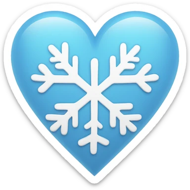 Light blue heart with snowflake sticker
