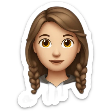 Russian girl with brown hair sticker