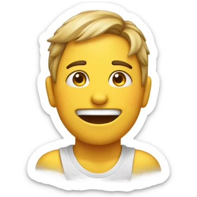 Happy emjoi with tears sticker