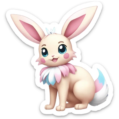 Sylveon-Eevee-Bunny-Pokémon full body sticker