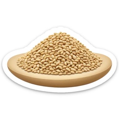 small pile of sesame seeds, off-white to pale beige, oval and slightly curved, smooth, dry matte texture, clean style, optimized for emoji size sticker