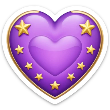 Purple Heart with stars sticker