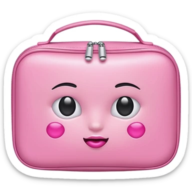 pink aesthetic cosmetic bag sticker