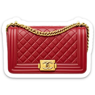 chanel le boy dark red bag gold hardware sticker