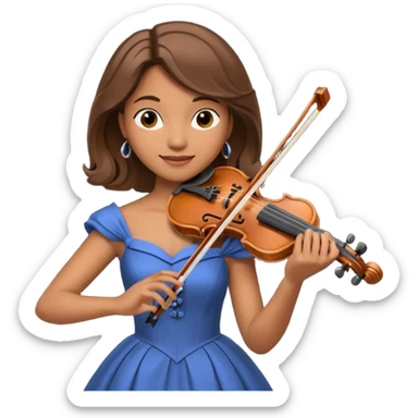 BROWN FEMALE VIOLINIST sticker