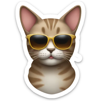 Cat with sunglasses sticker