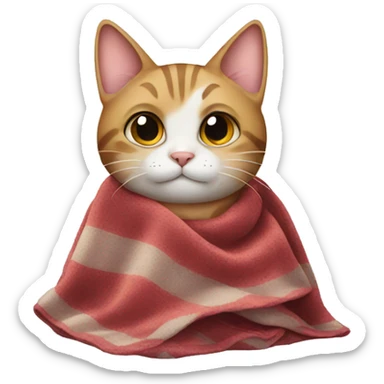 Cat with blanket sticker