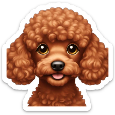 red toy-poodle face sticker