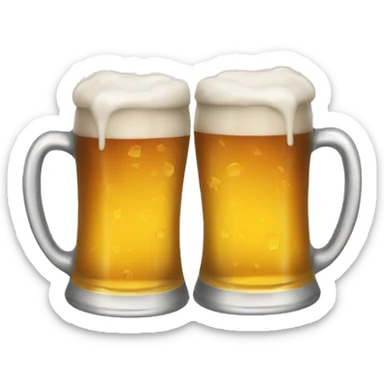 Hands toasting beer mugs  sticker