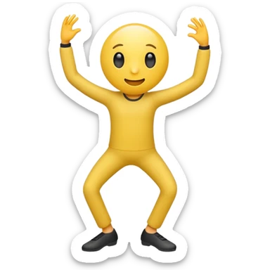 Create an regular circle emoji that has tiny legs at dance weird sticker