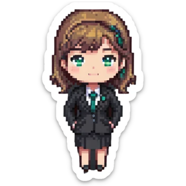simple chibi businesswoman in office attire sticker