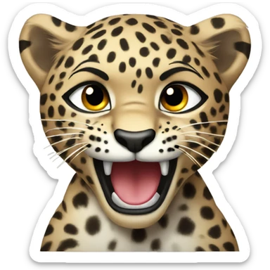 Leopard cub angry sticker