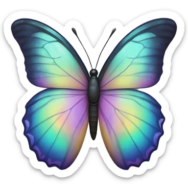 Iridescent butterfly sticker