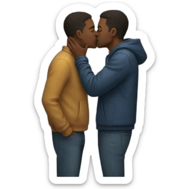 two men kissing sticker