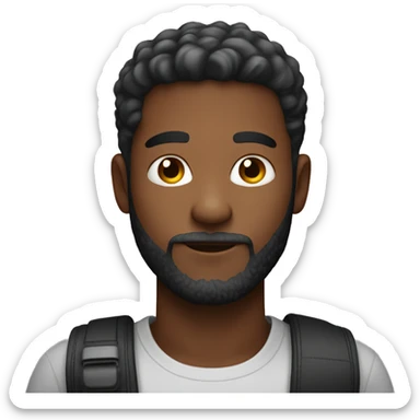 Young man with fresh beard with a iPhone 16 Pro  sticker