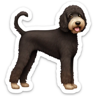 Black and Brown Labradoodle sticker