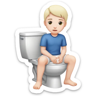 Flugzeug das auf der Toillete sitzt  sticker