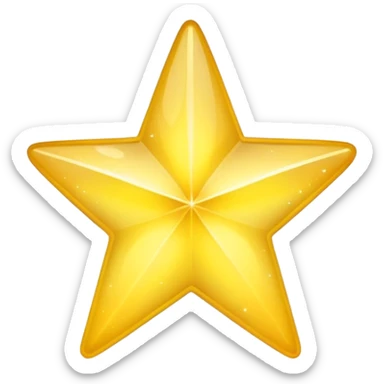 Generate a high-quality 3D cartoon-style emoji of a yellow sparkling star, glittering and shining effect, smooth gradient colors, rounded and cute appearance, no human faces, simple white background, high-resolution.

 sticker