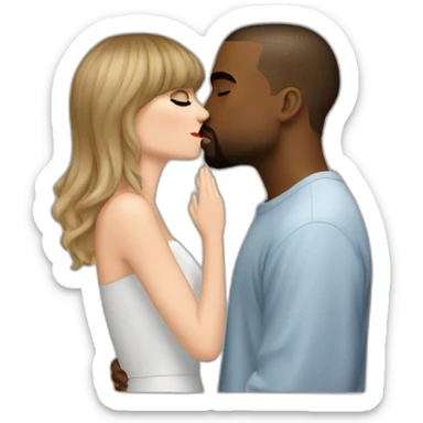taylor swift and kanye west kissing sticker