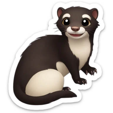 dark ferret say hi sticker