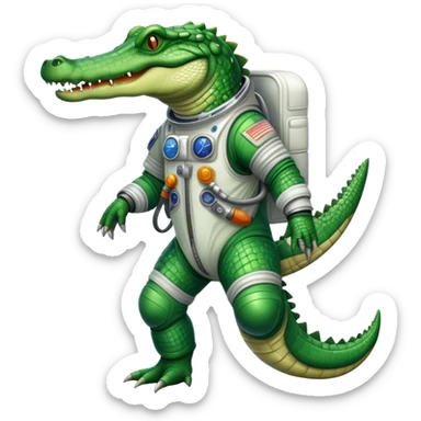 crocodile in space suit sticker