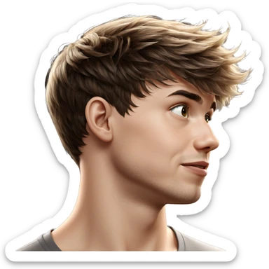 realistic portrait of a boy sticker